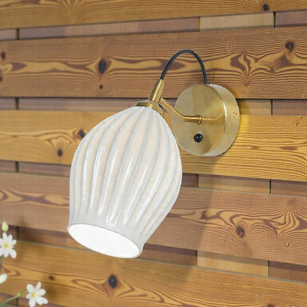 GlowHaven – Wandleuchte Led | Keramik Mit Rippmuster