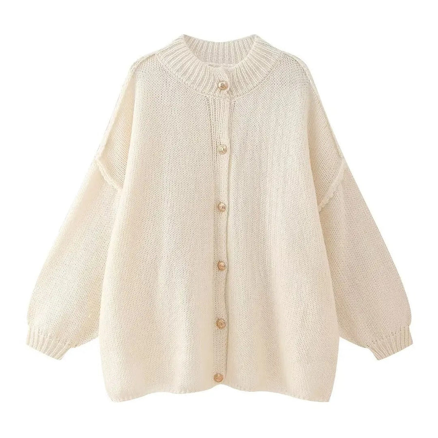 Abigail - Oversized Cardigan mit Knopfverschluss und weiten Ärmeln