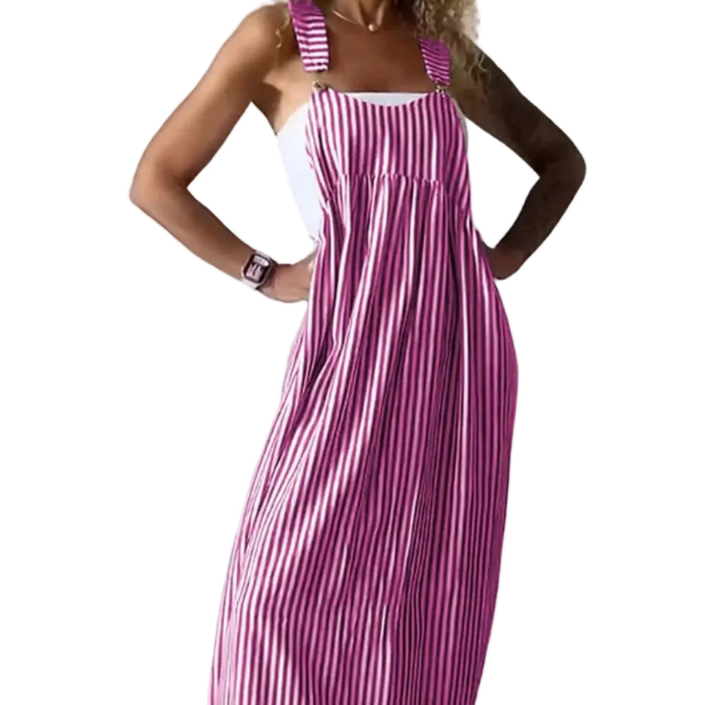 Liana - Jumpsuit Gestreifter Jumpsuit mit kurzen Ärmeln