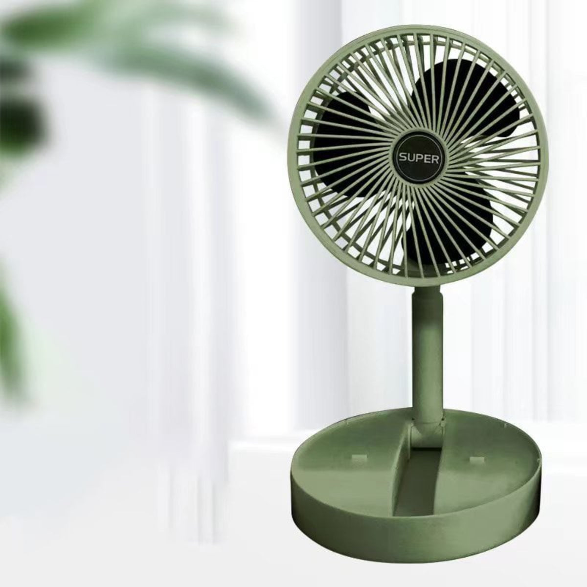 Tragbarer USB-Wiederaufladbarer Ventilator | Zusammenklappbarer Ventilator mit Einstellbarem Luftstrom | Vier Geschwindigkeiten für Schreibtisch, Reisen und Camping | Schmid