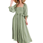 Damen Maxikleid aus Baumwolle | Wendekleid mit V-Ausschnitt | Alltag und Urlaub | Schmid