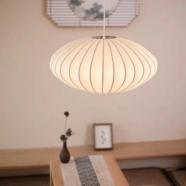 Tsukiyo | Seidenpendelleuchte I Japandi Stil För Heminredning