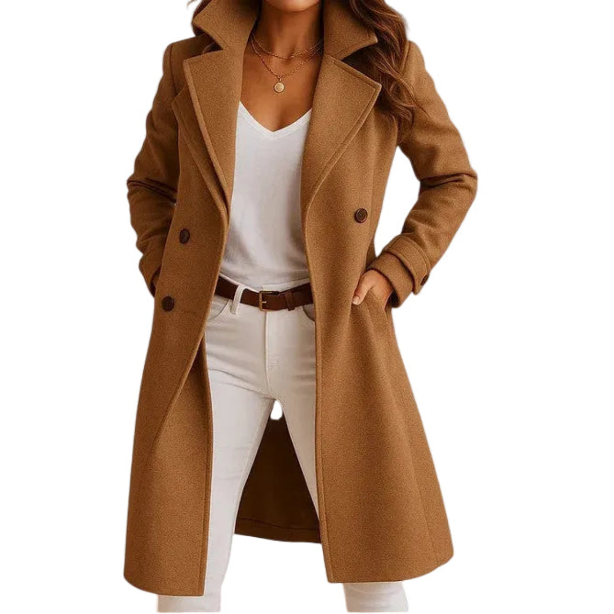 Trenchcoat – Klassischer Damenmantel mit Kragen