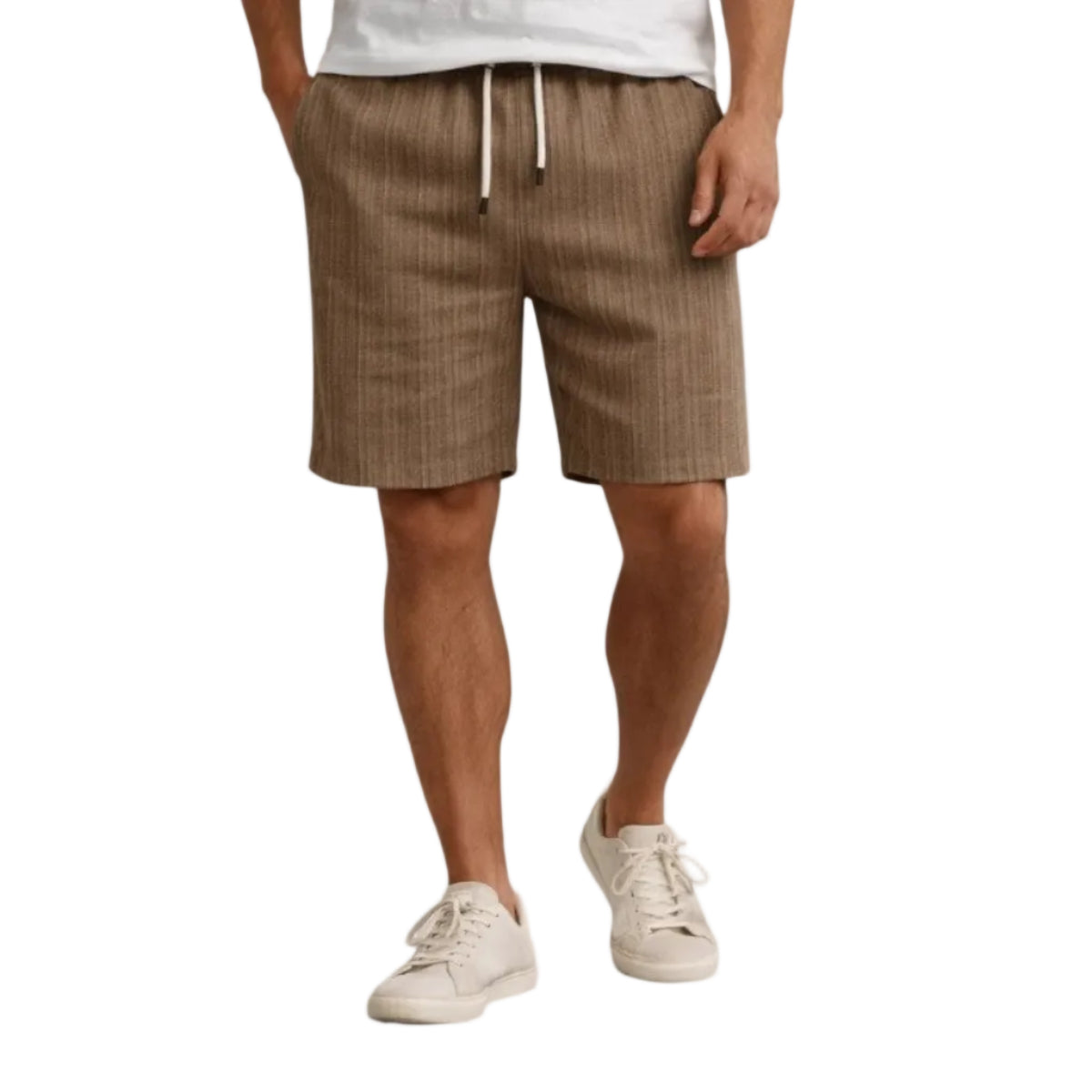 Herren Shorts | Shorts mit Kordelzug und Seitentaschen | Reguläre Passform aus Leinen und Baumwolle | Schmid