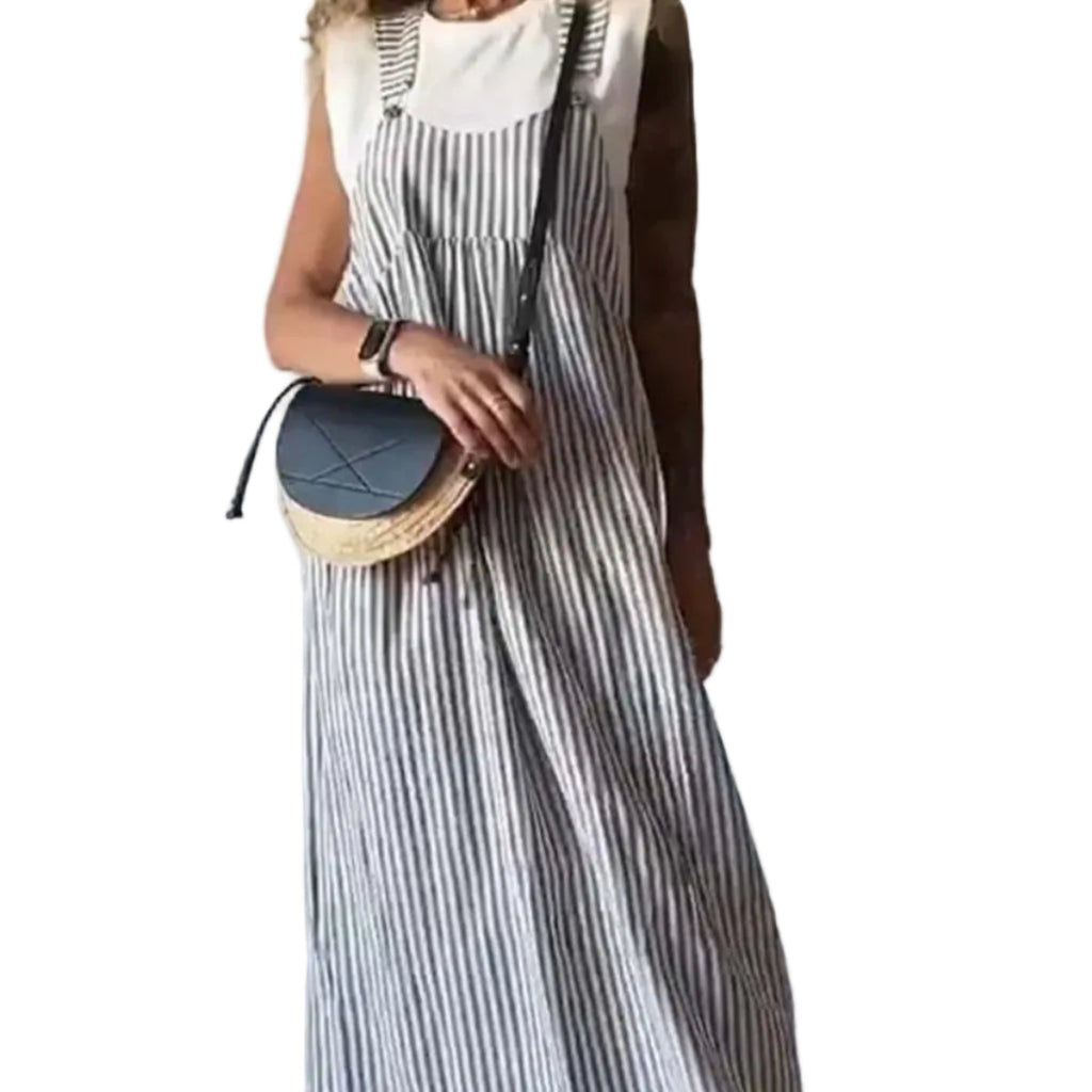 Liana - Jumpsuit Gestreifter Jumpsuit mit kurzen Ärmeln