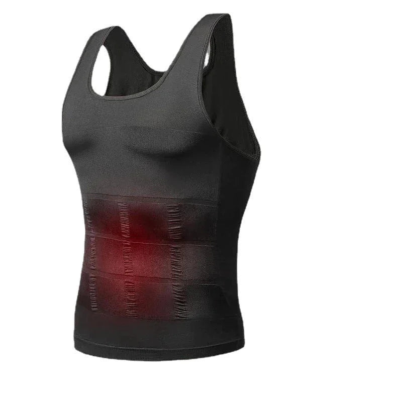 Herren Kompressions Unterhemd aus Nylon Spandex | Gestricktes Schnell Trocknendes Ärmelloses Unterhemd | Base Layer für Alltag | Schmid