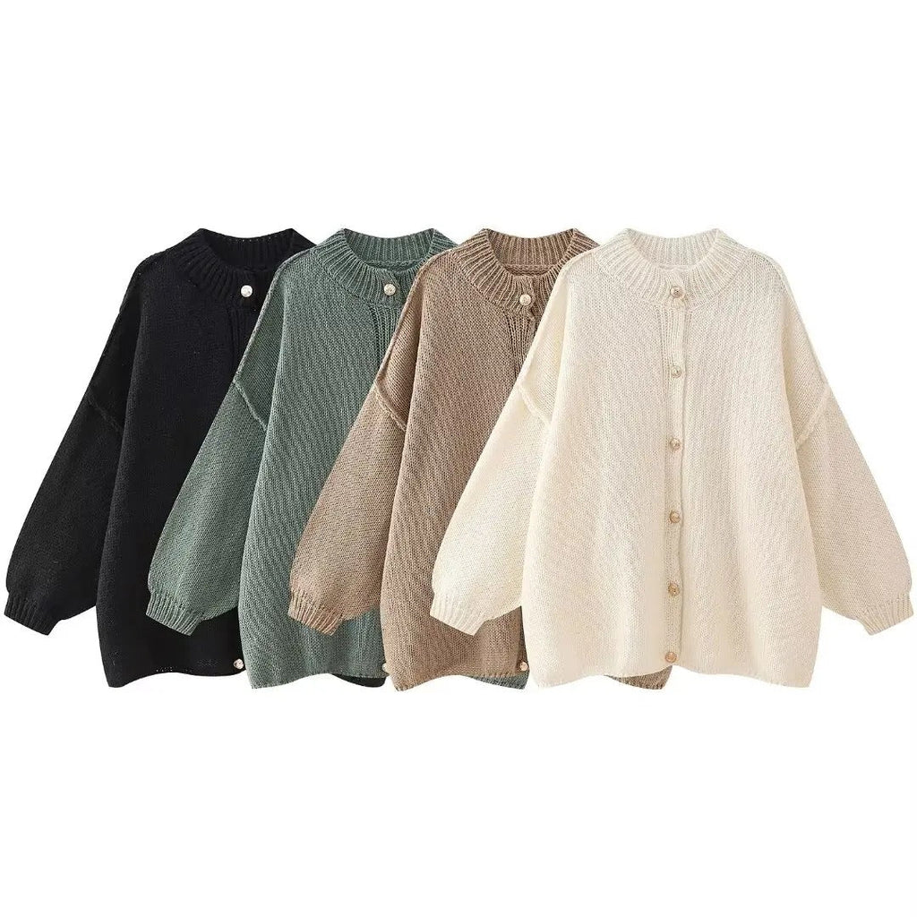 Abigail - Oversized Cardigan mit Knopfverschluss und weiten Ärmeln