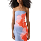 Damen Maxikleid aus Polyester | Trägerloses Maxikleid | Alltag und Urlaub | Schmid