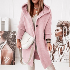 Damen Strickjacke aus Polyester und Spandex | Kapuzen Strickjacke mit Langarm und Knopfleiste | Alltag und Freizeit | Schmid