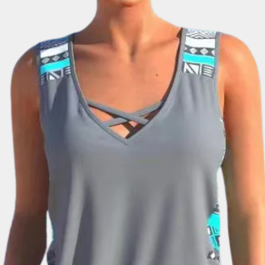 Tankini-Set aus Polyester | Zweiteiliger Tankini mit Verstellbaren Trägern | Strand- und Poolgebrauch | Schmid