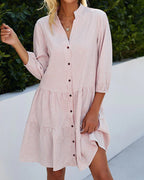Sommerkleid aus leichtem Polyester – Blumenmuster, Sissi, mehrere Farben