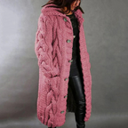 Damen Kapuzenmantel aus Polyester | Langarm Mantel mit Knopfverschluss und Kapuze | Alltag und Freizeit | Schmid