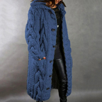 Damen Kapuzenmantel aus Polyester | Langarm Mantel mit Knopfverschluss und Kapuze | Alltag und Freizeit | Schmid