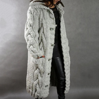 Damen Kapuzenmantel aus Polyester | Langarm Mantel mit Knopfverschluss und Kapuze | Alltag und Freizeit | Schmid