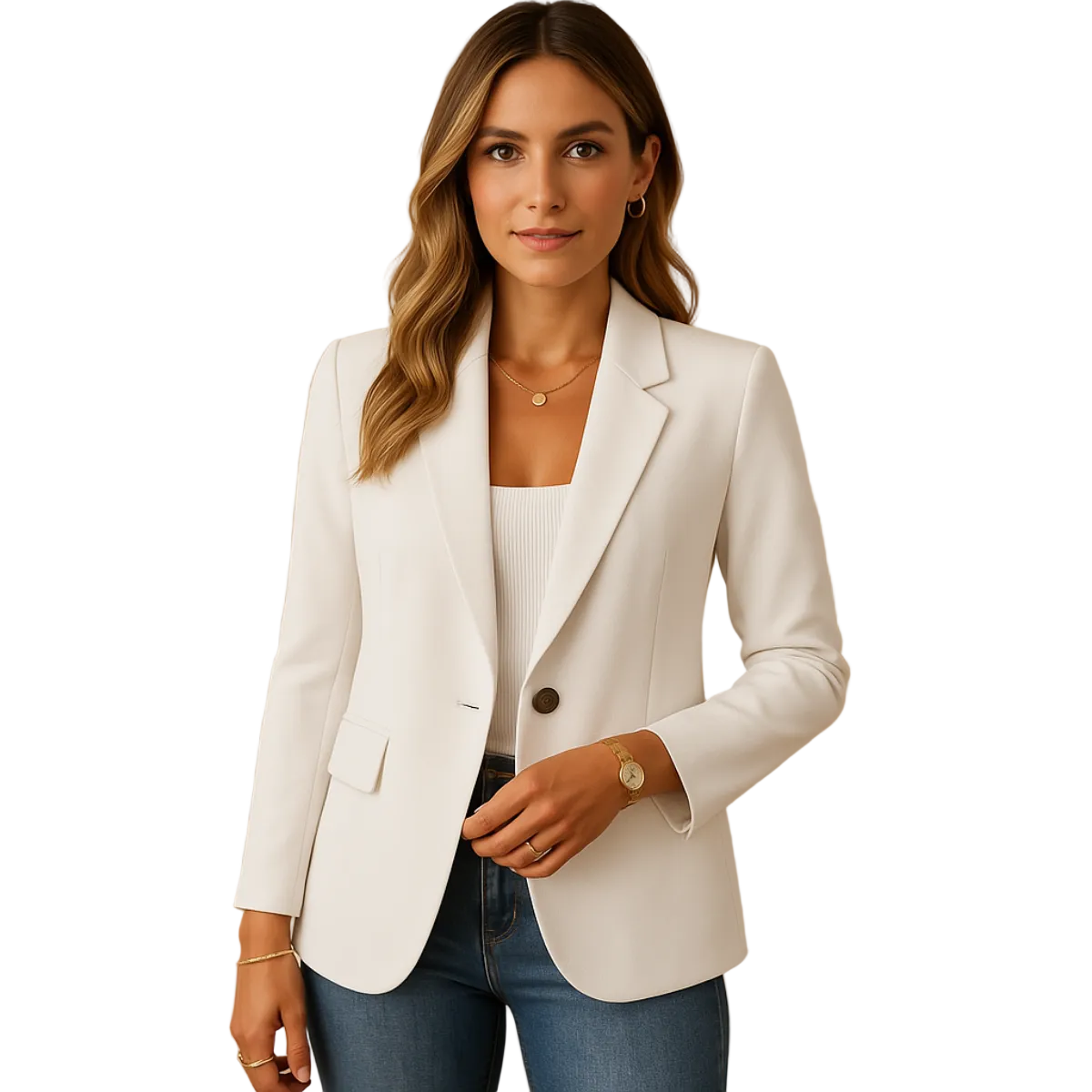 Damen - Blazer Taillierter Blazer mit Stretch-Passform
