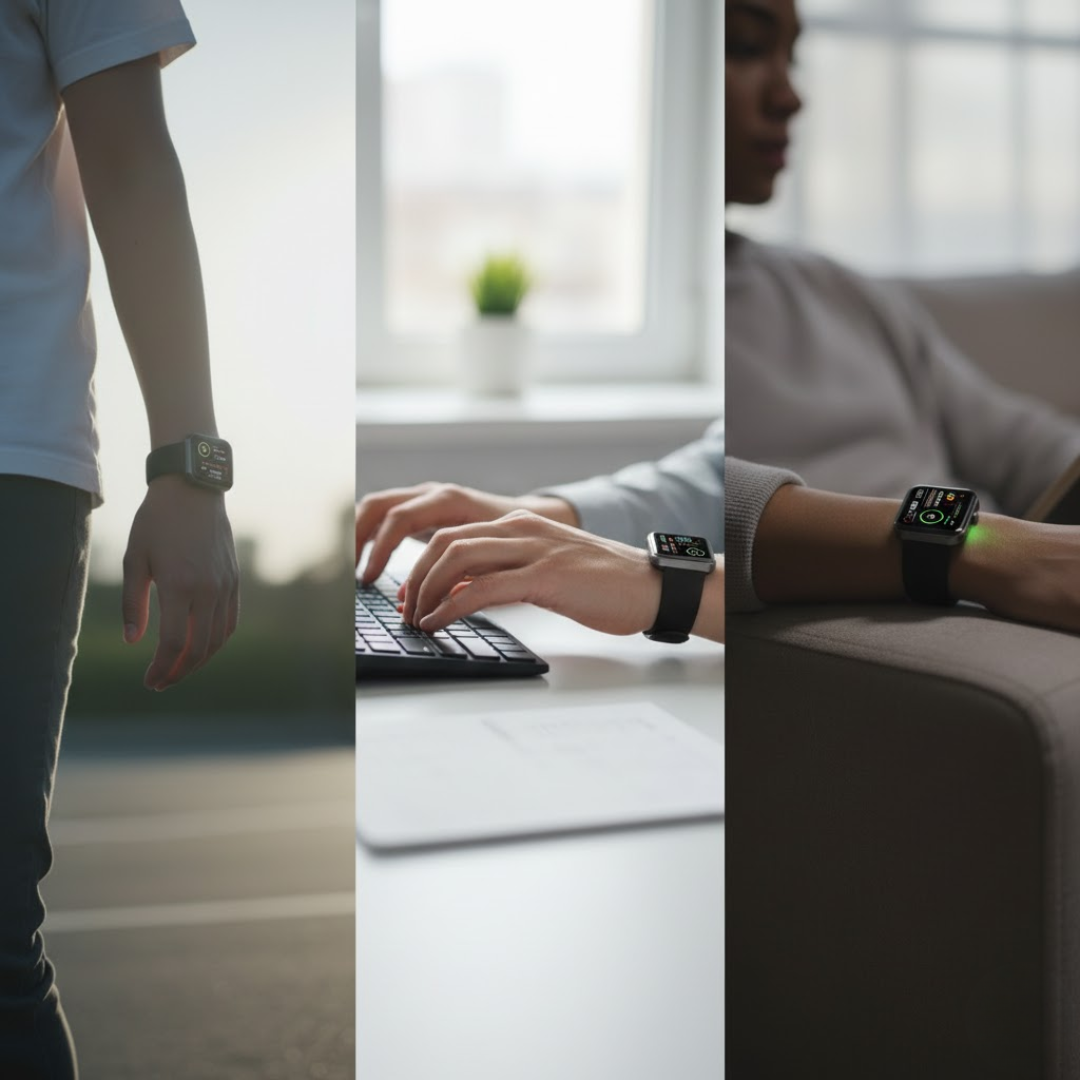 GlucoWatch Smartwatch mit Sensoren und Farb‑Touchscreen für iOS/Android