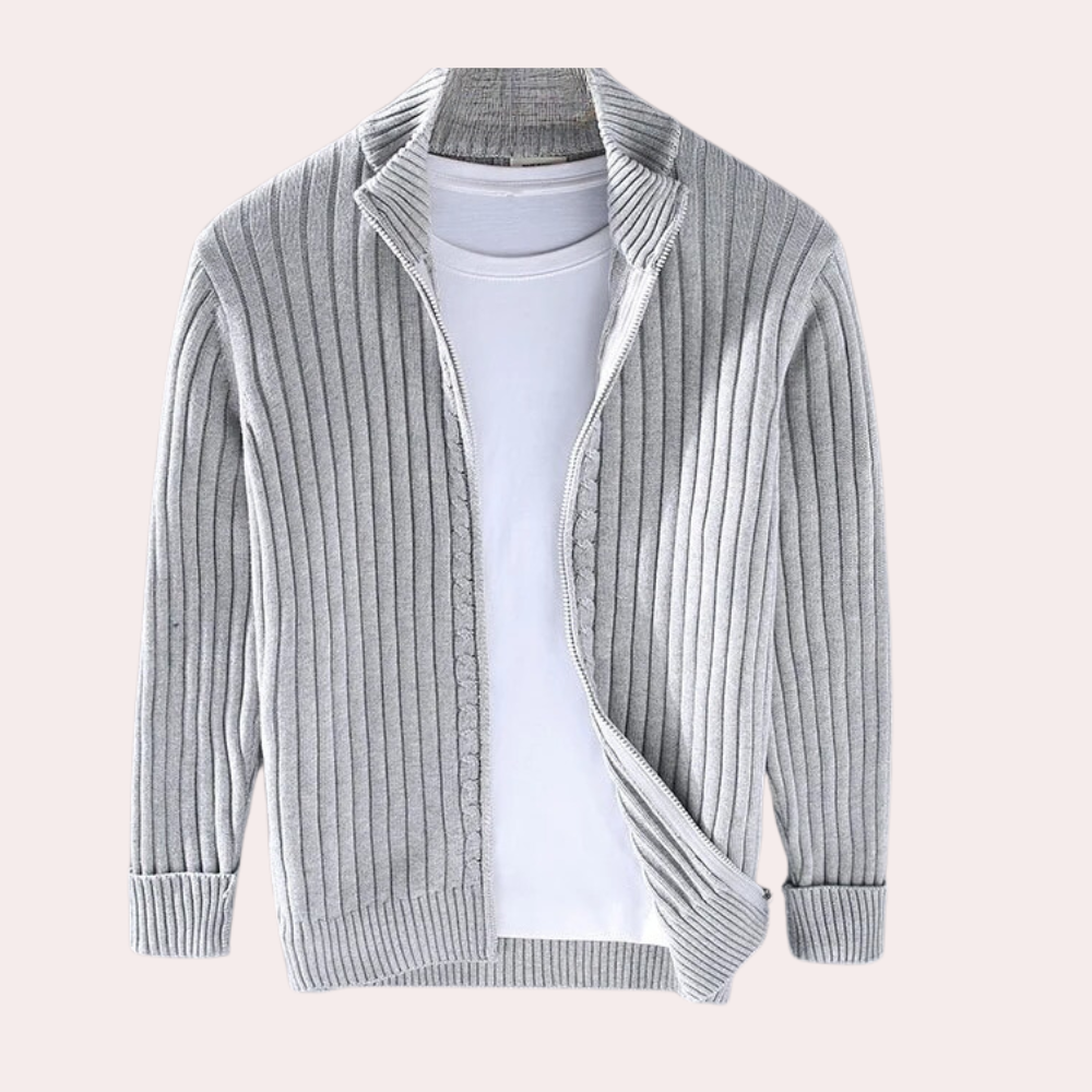 Herren Moderne Strickcardigan – Strickcardigan Mit Frontreißverschluss