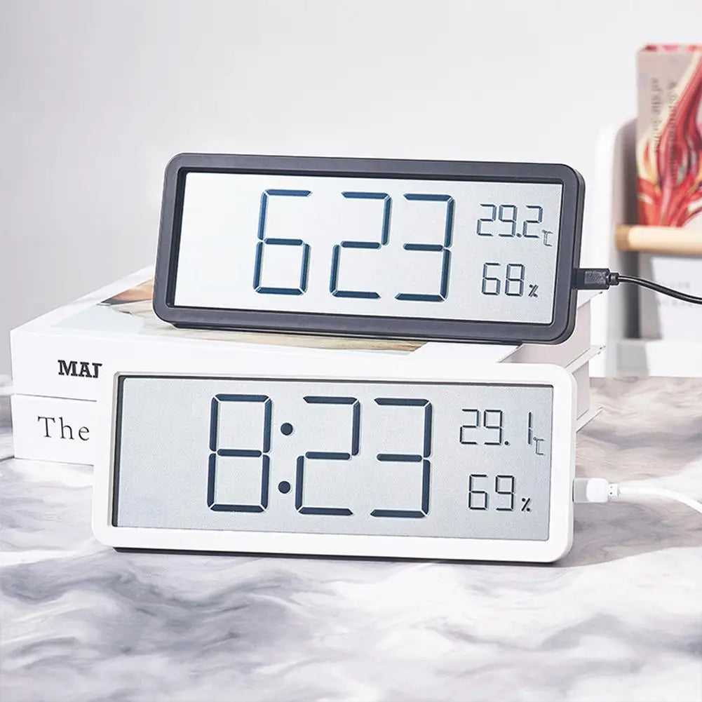 Digitale LED-Uhr – mit Thermometer und Hygrometer, großes Display