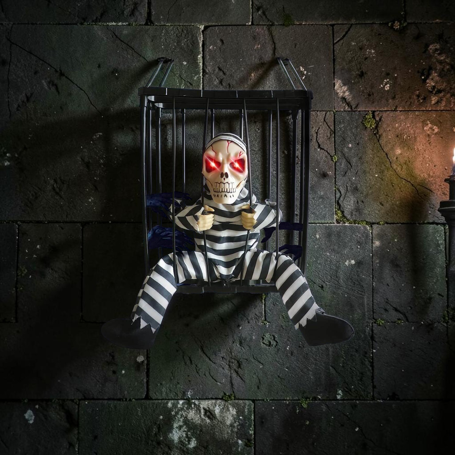 Hängende Halloween Skelett Dekoration | Kunststoff Hängefigur für Halloween | Saisonale Deko für Innen- und Außenbereiche | Schmid