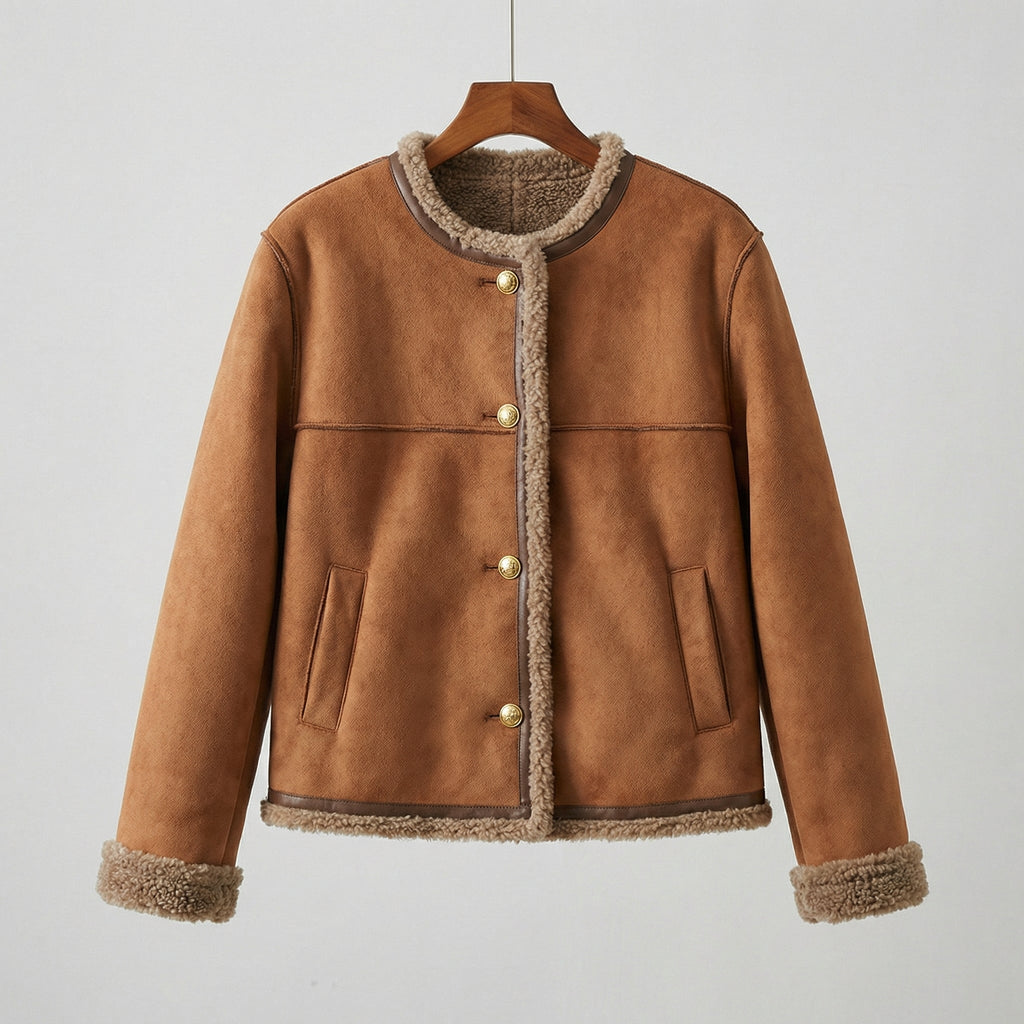 Ruby Jacke mit Shearling‑Futter – Damen Langärmlige Außenjacke