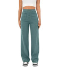 Damen Hose aus Polyester | Gerade Hose mit Elastischem Bund und Taschen | Alltag und Freizeit | Schmid