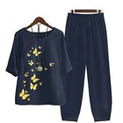 Damen Set aus Polyester | Lässige Passform Zweiteiliges Set | Passendes Top und Hose für Alltag und Freizeit | Schmid