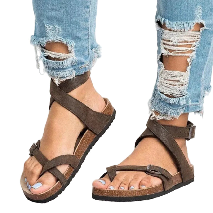 Selena - Sandalen Damen Sommerfußbekleidung mit Verstellbaren Riemen