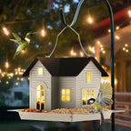 Solarbetriebenes Vogelfutterhaus | Wetterfestes Vogelfutterhaus mit LED-Beleuchtung | Für Garten, Balkon und Terrasse | Schmid