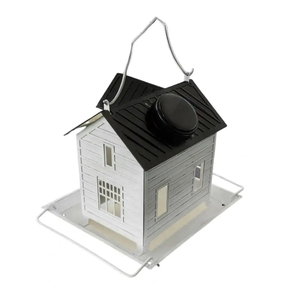 Solarbetriebenes Vogelfutterhaus | Wetterfestes Vogelfutterhaus mit LED-Beleuchtung | Für Garten, Balkon und Terrasse | Schmid