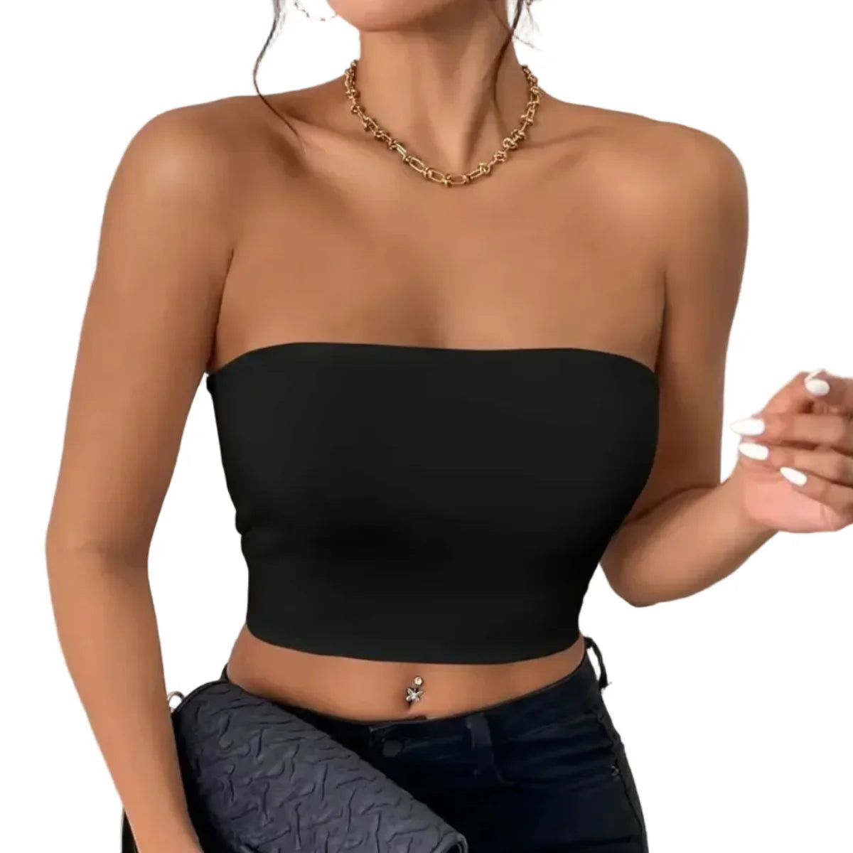 Damen Tube Top aus Baumwollmischung | Off-Shoulder Stretch Top | Alltag und Urlaub | Schmid