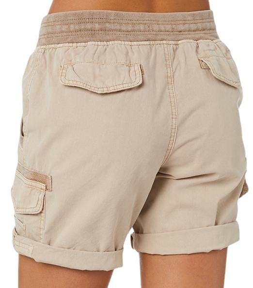 Damen Shorts aus Leinen Baumwollmischung | Hoher Bund mit Elastischem Bund | Locker Geschnittene Freizeit Shorts in Uni | Schmid