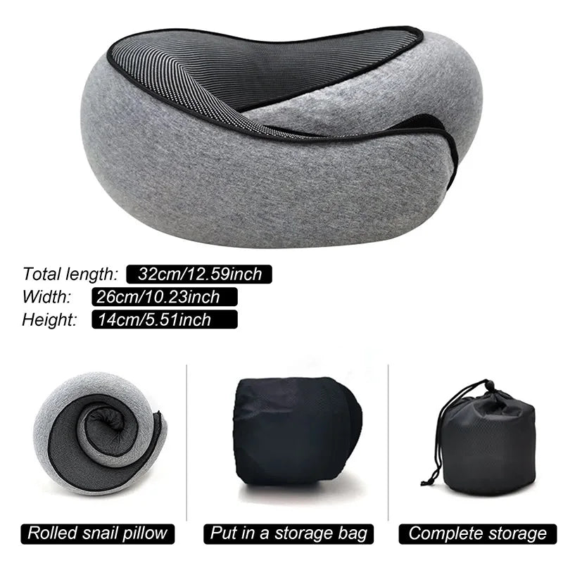 Schnecken-reisekissen | memory-foam für bequeme nackenstütze