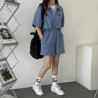Damenanzug Polyester | Lässiger Schnitt Sommerbekleidungsset | T-Shirt und Shorts Set für den Alltag und Freizeit | Schmid