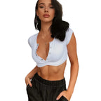 Damen Crop Top aus Baumwolle | Figurbetontes Sommertop | Alltag und Urlaub | Schmid