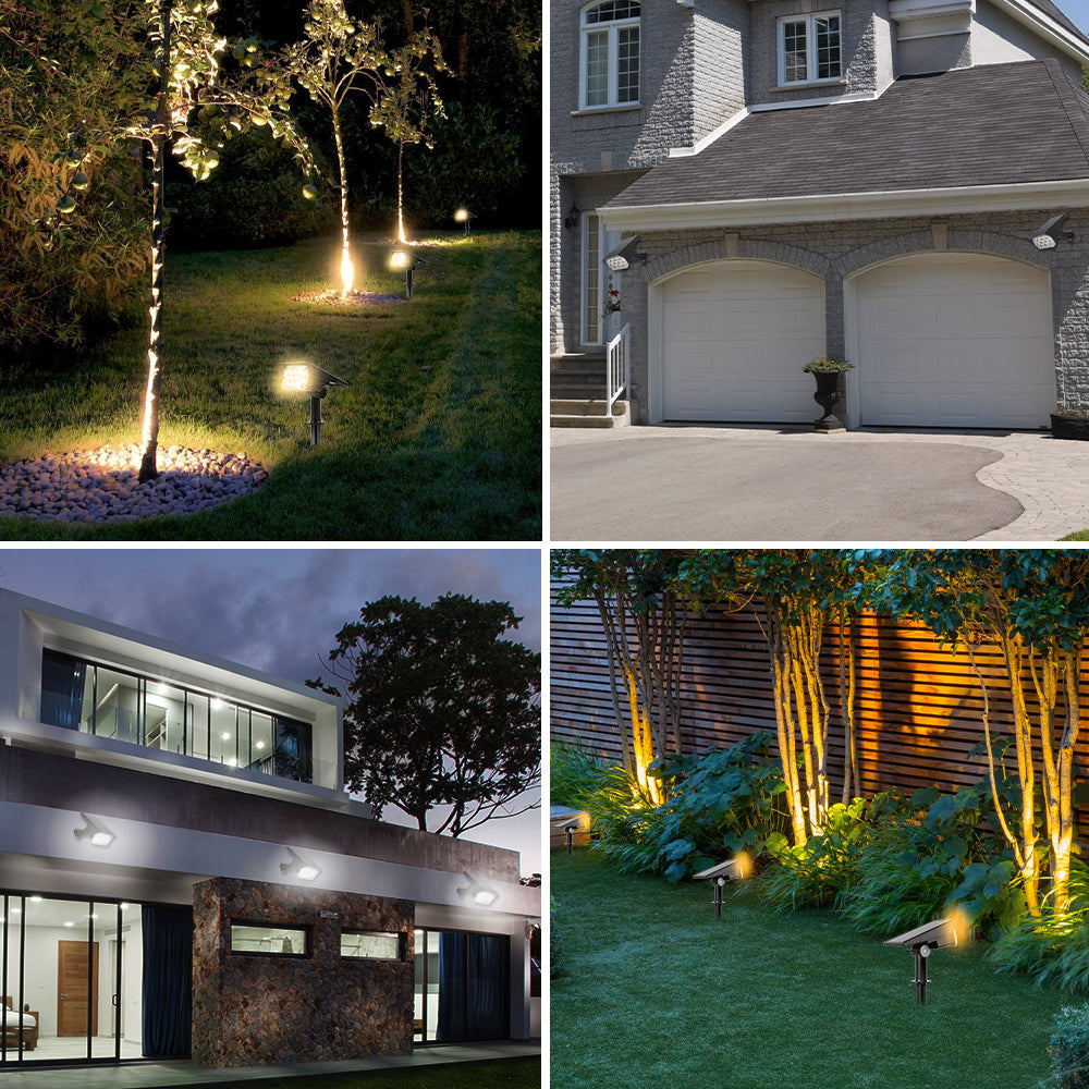Solar LED Gartenstrahler – kabellos, für Außenbereich, wetterbeständig