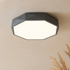 Geometrische LED-Deckenleuchte | Eisen & PVC im Achteck-Design | Flache Deckenlampe in Drei Durchmessergrößen | Schmid