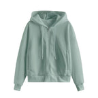 Zip-up - Hoodie Stickad Damhoodie med Dragkedja