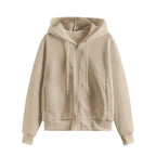 Zip-up - Hoodie Stickad Damhoodie med Dragkedja