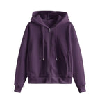 Zip-up - Hoodie Stickad Damhoodie med Dragkedja
