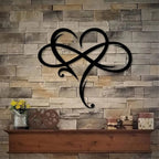 LoveBound Herz- und Unendlichkeits-Symbol – Metalldeckoration für die Wand