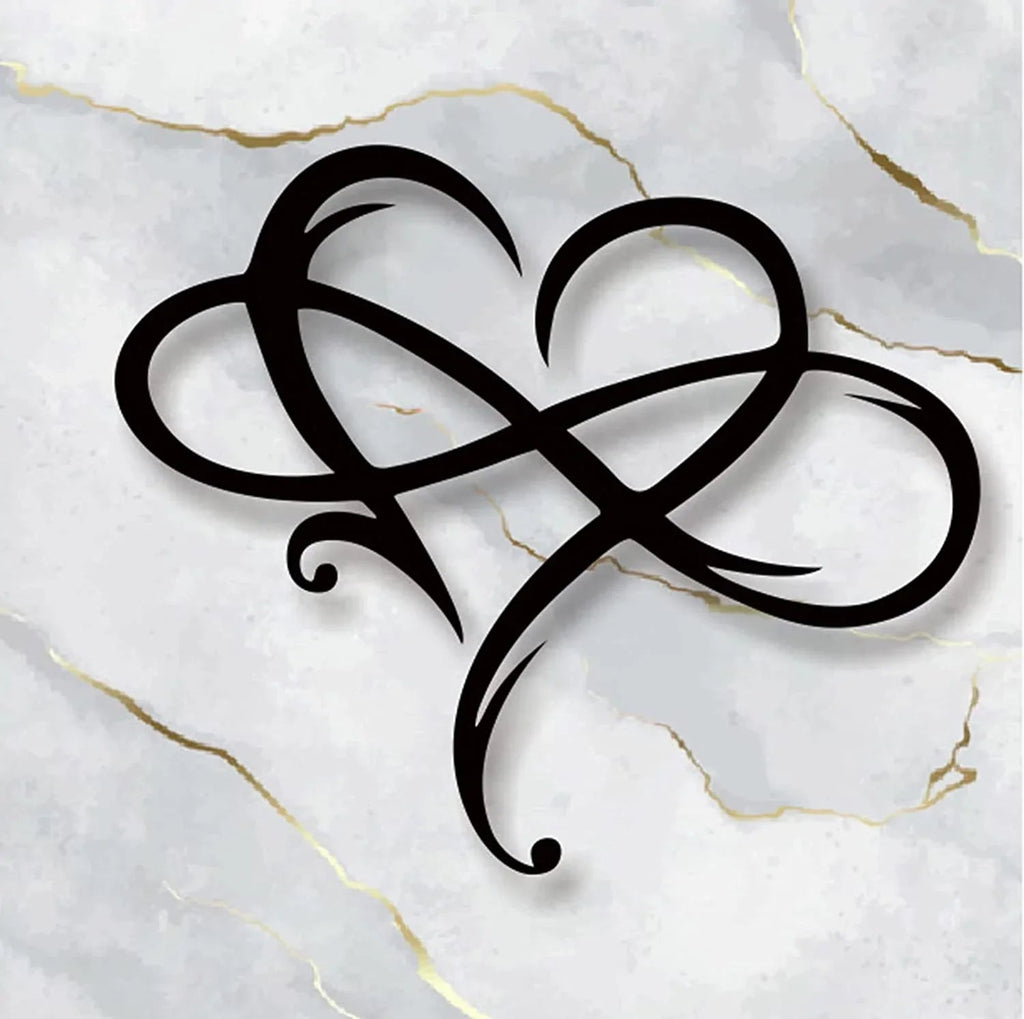 LoveBound Herz- und Unendlichkeits-Symbol – Metalldeckoration für die Wand
