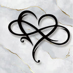 LoveBound Herz- und Unendlichkeits-Symbol – Metalldeckoration für die Wand