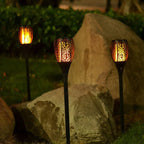 Solar LED Gartenfackel – IP65, Automatisch Ein/Aus, Außenbeleuchtung