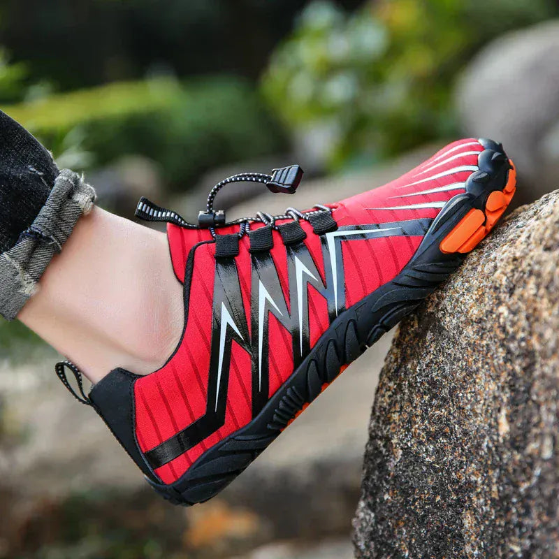 Herren Barfußschuhe aus Mesh | Flexible Gummisohle & EVA-Einlegesohle | Schnürschuhe für Strand, Training & Spaziergänge | Schmid