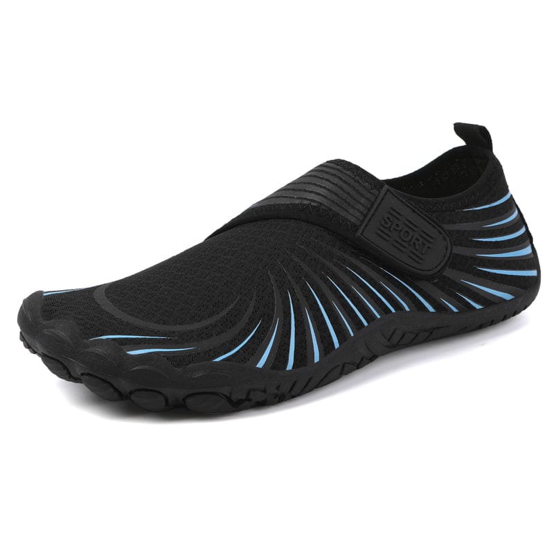Schnelltrocknende Barfußschuhe | Stretch & Klettverschluss | Geriffelte Sohle für Strand, Pool & Freizeit | Schmid