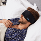 Bluetooth-Schlafmaske | Integrierte Ultradünne Lautsprecher & Lichtblockierendes Design | Verstellbare Audio-Augenmaske für Reisen | Schmid