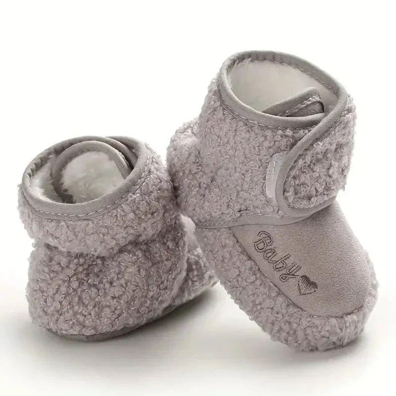 Babyschuhe aus Stoff | Klettverschluss & Flexible Sohle | Schuhe mit Herzmuster und Runder Spitze für den Winter | Schmid