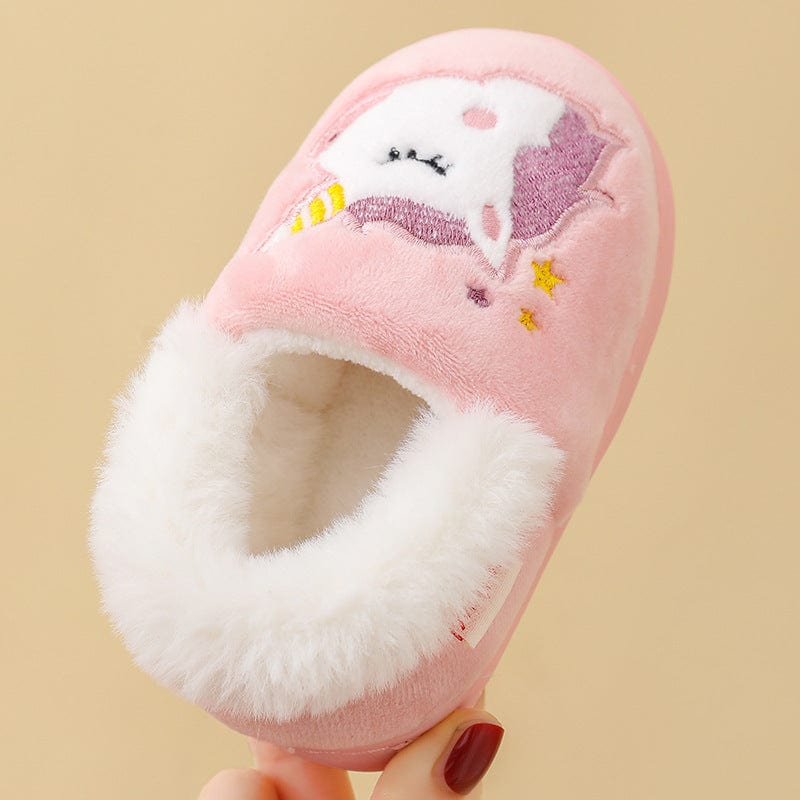 Gefütterte Kinderhausschuhe | Baumwolle, Plüsch & Kunstfellfutter | Slip-On Schuhe mit Einhorn- oder Krokodilmotiv | Schmid