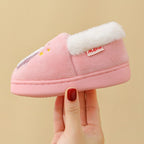 Gefütterte Kinderhausschuhe | Baumwolle, Plüsch & Kunstfellfutter | Slip-On Schuhe mit Einhorn- oder Krokodilmotiv | Schmid