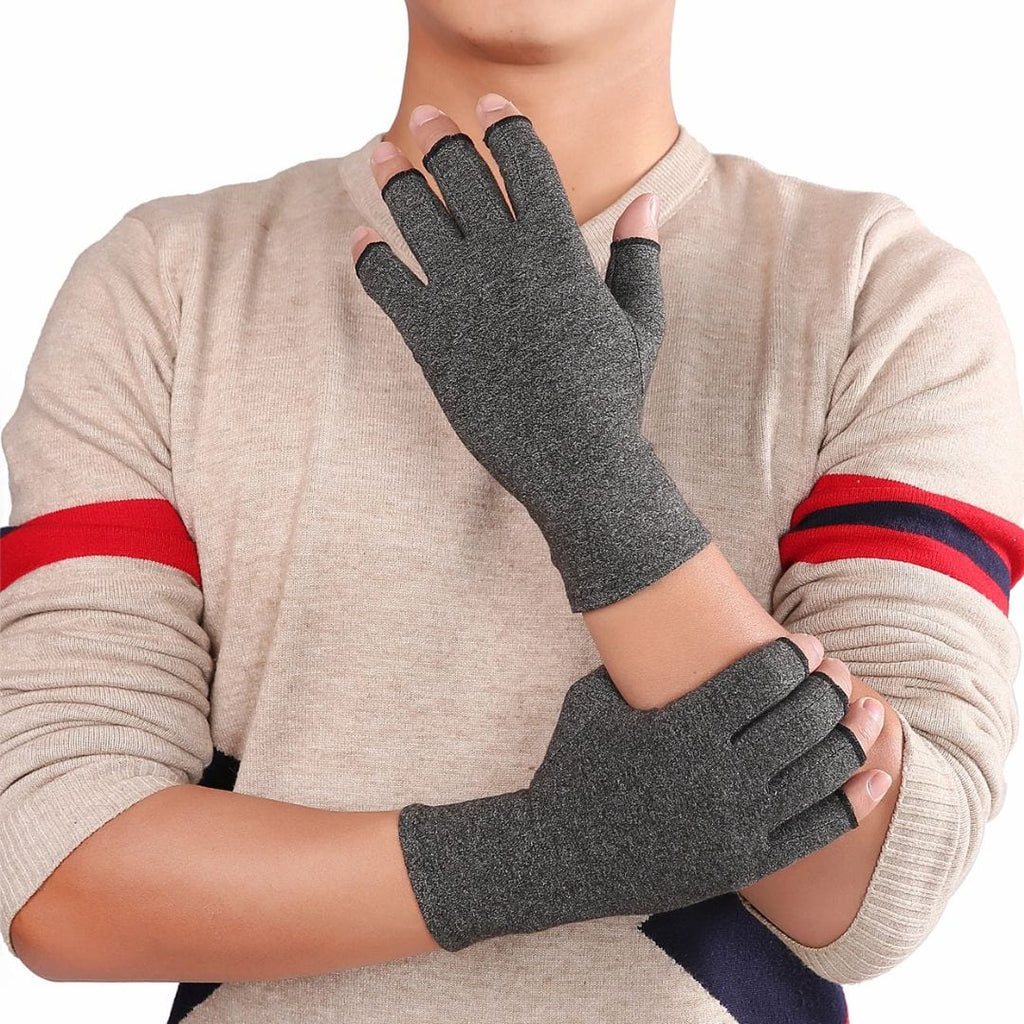 Fingerlose Kompressionshandschuhe | Baumwollmischung & Leichte Kompression | Handschuhe zur Unterstützung im Alltag | Schmid